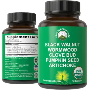 USDA Organic Wormwood, Black Walnut, Clove Detox & Cleanse Capsules