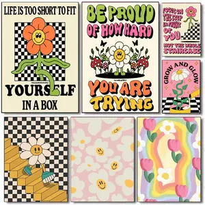 Aesthetic Colorful Danish Pastel Canvas Poster HD Waterproof Self-Adhesive Art Vibrant Wall Print for Home Decor Gift Fade-Resistant Easy-Apply Durable Dly Artwork Multiple Sizes, Quote Prints, Easy to Apply & Clean