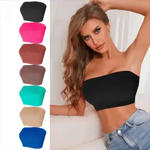 3pcs Women's Strapless Tube Tops - Seamless No Padding, Tight-Fitting Stretchy Breathable Fabric, Non-Slip Comfort, Three Solid Colors for All-Season Versatile Wear