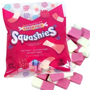Mega Sale: Smarties Squashies Sweet Fruity Candy - 5 oz Bags - Raspberry & Cream or Mixed Fruit - 3, 6, or 12 Pack Options - Squishy Gummy Sour Snack - TikTok Viral ASMR Sweet Bonbon