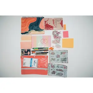 30 Item Coral & Green Journaling bundle