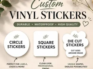 Custom Logo Cicle Vinyl Stickert