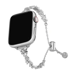 1PC Fashion Metal Diamond Bracelet for Apple Watch Bands, Smart Watch Strap, Smartwatch Accessories, compatible with Apple Watch 38/40/41/42/44/45/46/49mm, suitable for Apple Watch Series Ultra/SE/11-1, (strap only, watch and case not included)