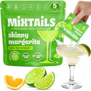 Mixtails Sugar Free Margarita Mix, 12 Instant Skinny Margarita Cocktail Mixers, Zero Sugar Mocktails Non-Alcoholic Drinks, Easy to Mix Portable Single Packets, Real Fruit, Vegan, Gluten and Dairy Free