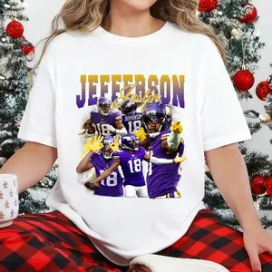 NFL-themed T-shirt (unisex), vintage Vikings American football oversized 100% cotton casual short-sleeve game-day top