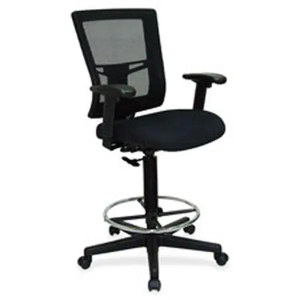 Lorell Drafting Stool Chair- 27 in. x 25 in. x 48 in.- Black