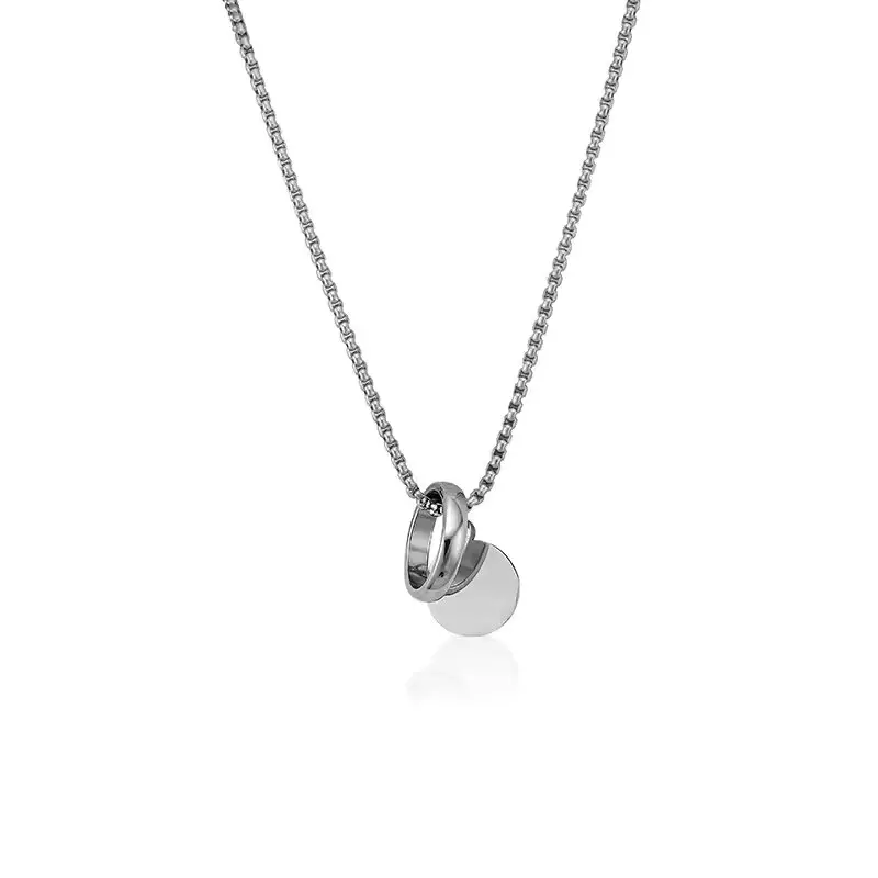 Hip hop style silver pendant Circling Elegance Pendant Necklace