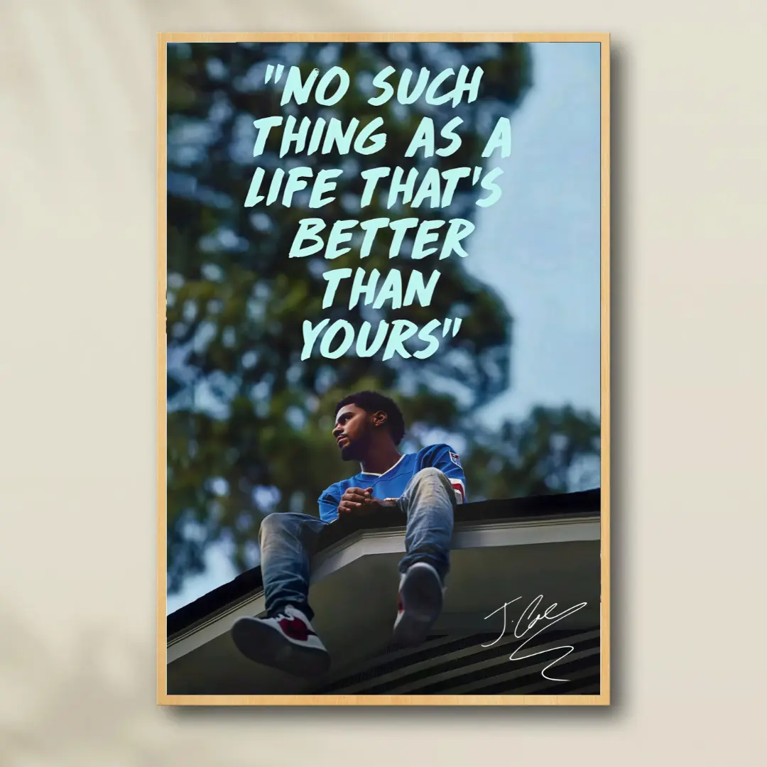 Unframed Poster – Frame Not Included – Love Yourz Poster, No Such Thing As A Life That's Better Than Yourz Poster, Vintage Hip Hop Graphic Poster, Rap Music Fan Gift, Home Decor Wall Art for Living Room Bedroom