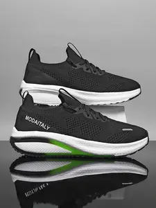 Men's Outdoor Md Sole Fashion Versatile Mid-Cut Breathable Lightweight Sock-Style Sports Shoes, Comfortable All-Season Casual Sneakers