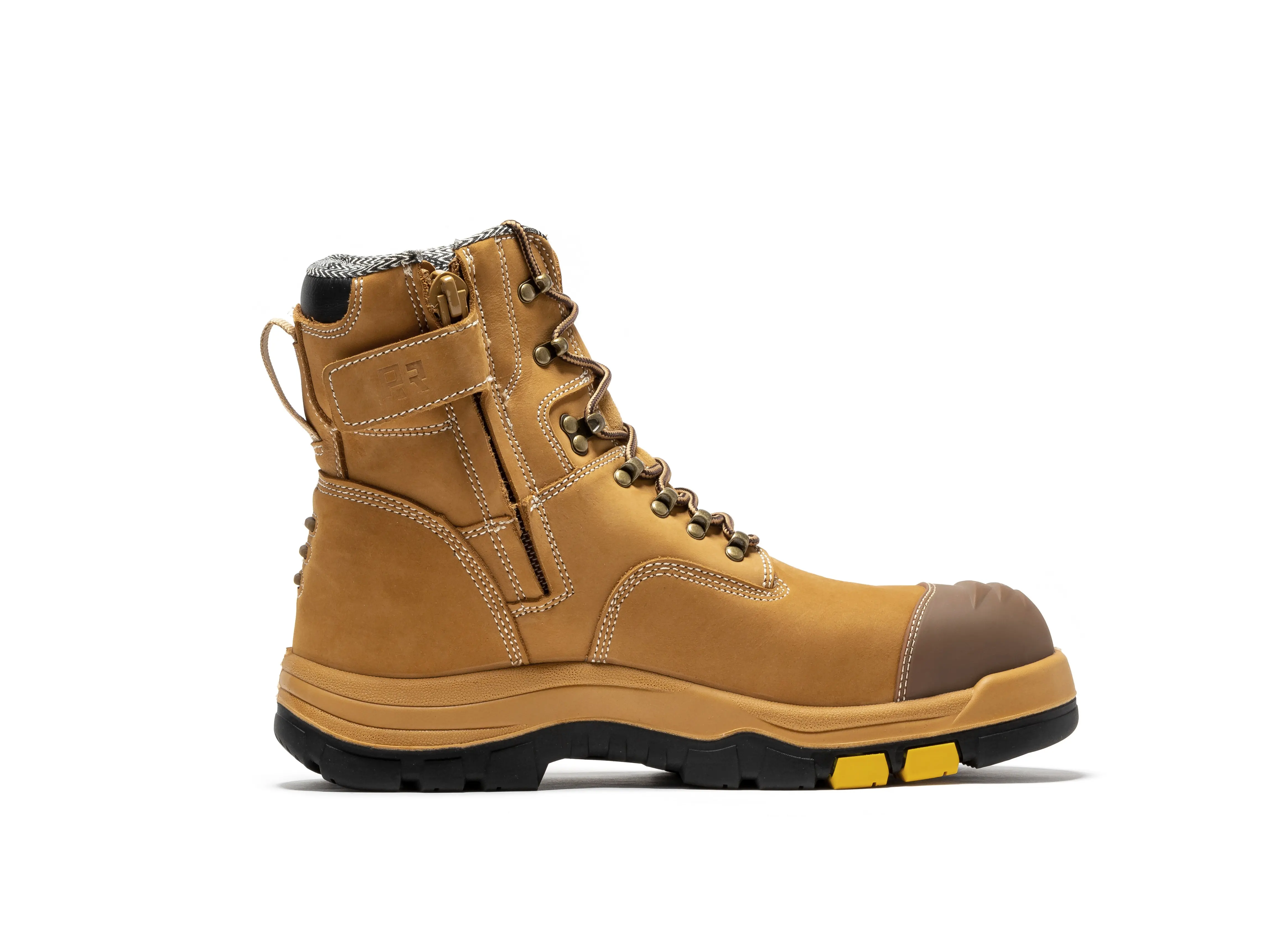ROCKROOSTER Roslyn CP232Z-245Z Men's Composite Toe Safety Work Boots with Side Zipper Non-slip Rubber Outsole ASTM F2413-18 EH Rated Closed Toe Walking Shoes Cover Boy