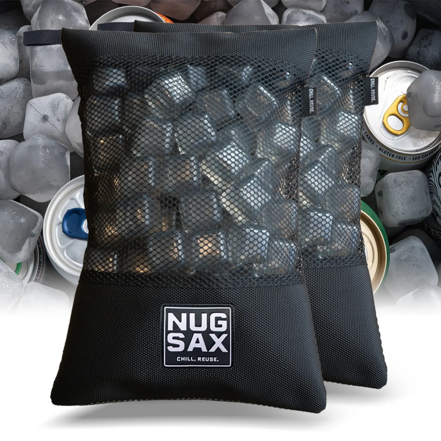 NUGSAX | The Duo (2 Pack) – Original Premium Bagged Reusable Ice Cubes for Coolers, Long Lasting Freezer Packs for Camping, Fishing, Beach & Travel, 8 lbs