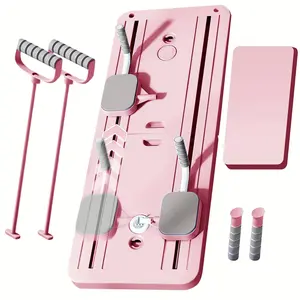 Pilates Board,Multi-functional Ab Exercise Board,FoldableHome Pilates Reformer with Knee Mat ,Timer andResistance Bands,Abs Workout Equipment forAbdominal & Core Strength Training trainer machine Portable Reformer with Timer structure sturdy Foldable