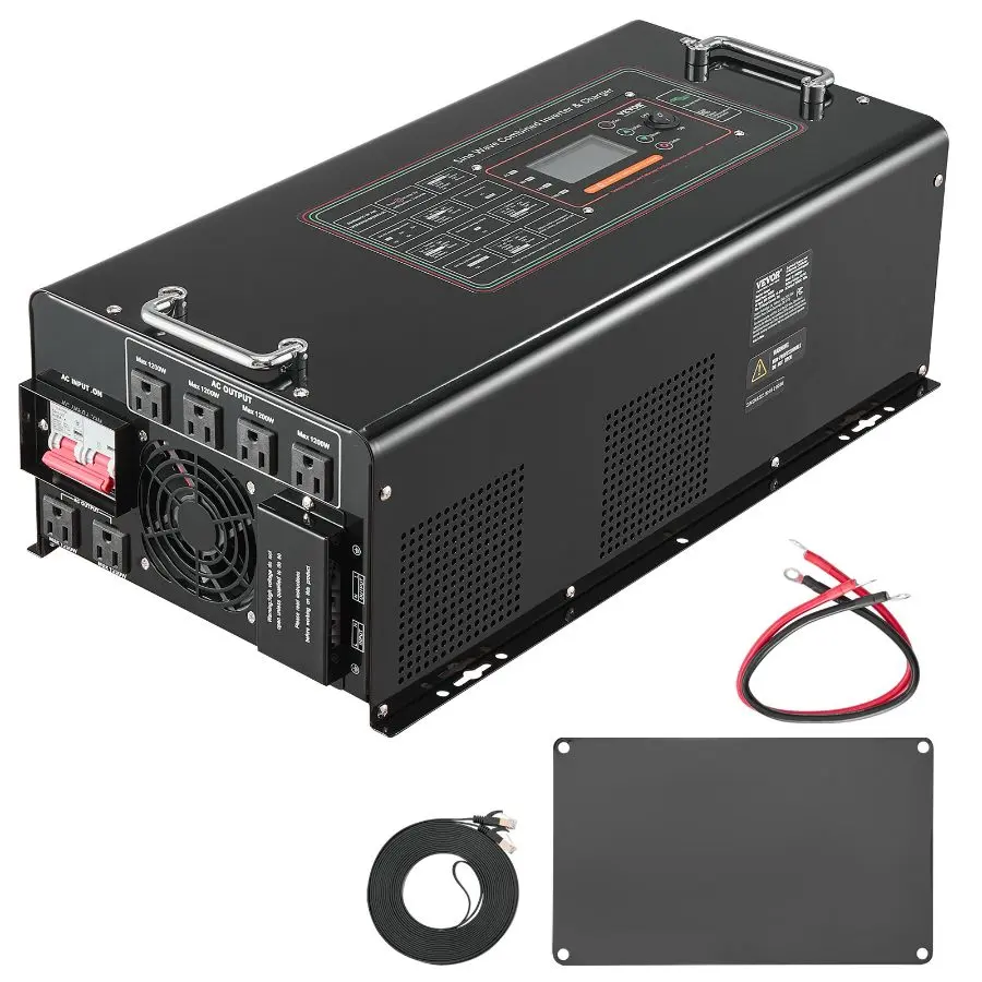 VEVOR Pure Sine Wave Inverter Charger, 6000 Watt, DC 48V to AC 120V ...