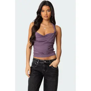 Liza Knotted Cowl Neck Top