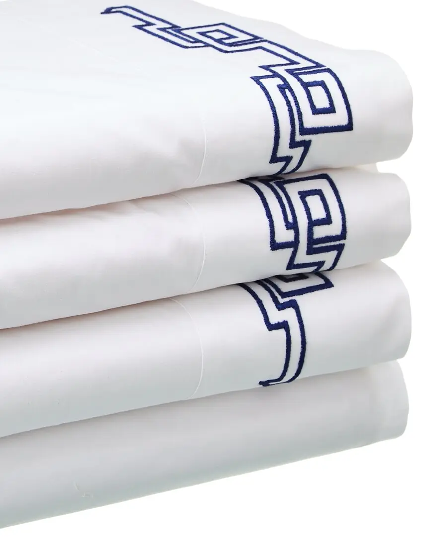 Dea Italian Linens Sinfonia Toscana Greek Embroidered Sheet Set