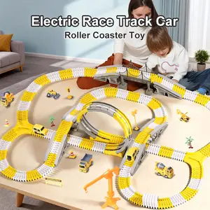 TongLi Track car toys children's construction toys children's track car sets construction vehicle tracks track construction sets electric track cars toy cars for 3-5 year olds Christmas Halloween Thanksgiving gift