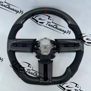 Carbon Fiber Steering Wheel Fit for Ford Mustang Shelby EcoBoost GT 2005-2009 with Trim