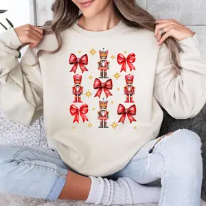 Nutcracker Coquette Sweatshirt, Christmas Nutcracker Sweatshirt, Coquette Bow Sweatshirt, Ballet Doll Coquette Shirt, Balletcore Sweatshirt