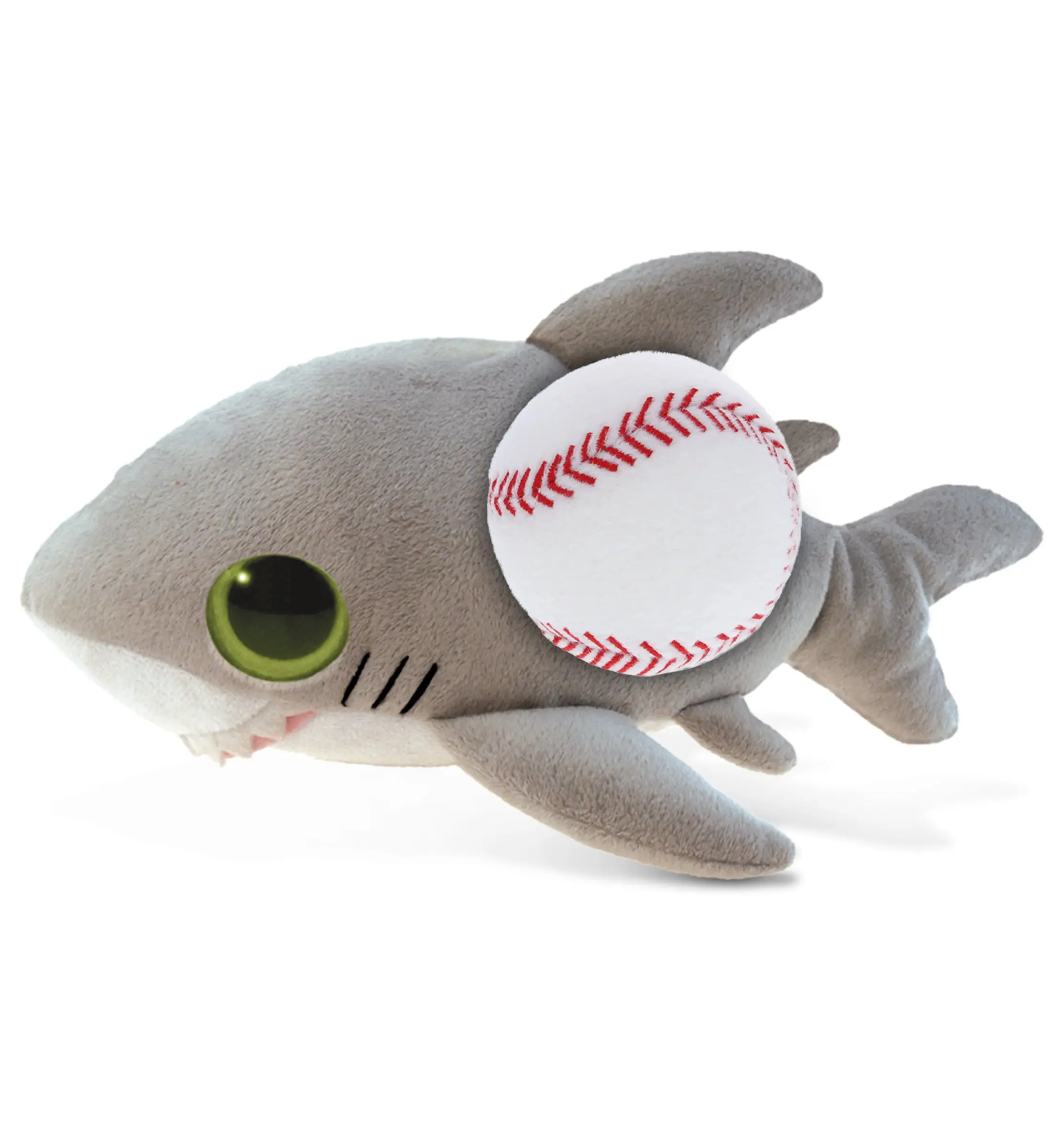 DOLLIBU Polyester Stuffed Shark Baseball Toy - 6" Big Eye Plush Stuffed Animal for Toys & Hobbies