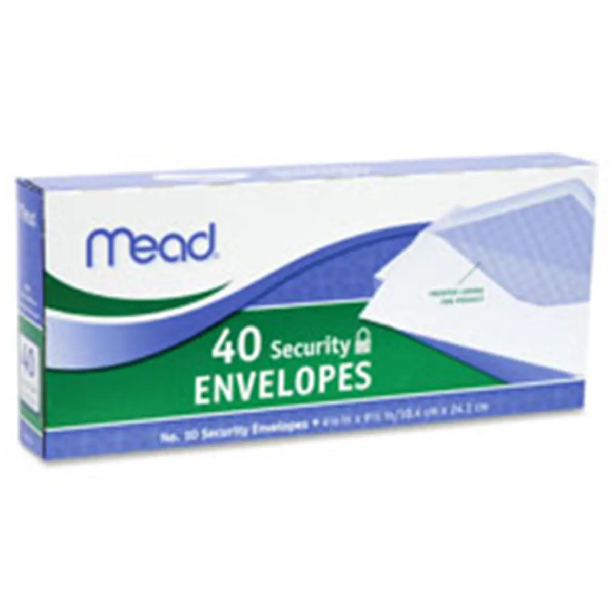 212 MAIN No. 10 Security Envelopes, 40-Pack White, Confidentiality-Ensuring, Security Tint, Diagonal Flap, Gummed Seal, Printed Liner