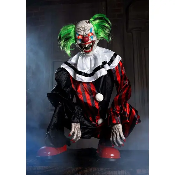 Crouching Clown Red Animatronic