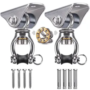 Heavy Duty Silent Swing Hanger with Bearing – 2 Pack | Smooth 360° Rotation | Indoor & Outdoor Swing Mount for Kids Swing, Punching Bag, Gym Rings & Yoga Hammock
