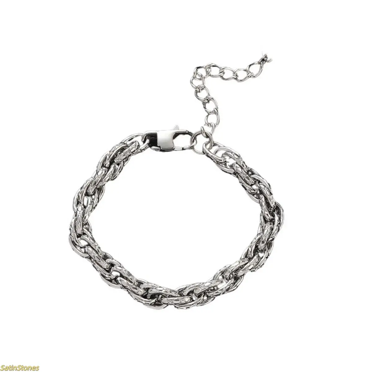 Men's Hip-Hop Bracelet in Titanium Steel, Woven Twist Design, Trendy Fashionable Couple's Costume Jewelry, Trendy Fashionable Accessories, Bangle, Daily Wear