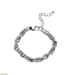 2026 new woven twist titanium steel bracelet men's ins tide brand high-end hip-hop niche design couple jewelry