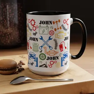 [Custom] Custom Mechanic Mug Personalized Auto Shop Coffee Cup 15 oz Father's Day Gift Dad Mug Custom Mug for Auto Mechanic Gift for Him