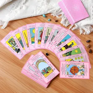 Pink Tarot Cards Deck for Beginners with Meanings | Tarot Card Set with Guidebook & Velvet Bag | Spiritual Gifts for Women Myripoly