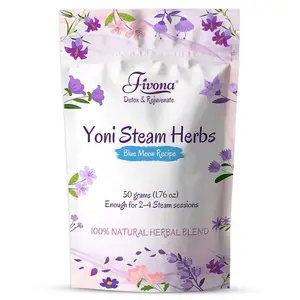 Fivona Yoni Steam Herbs Blue Moon Recipe - Natural Herbal Mix - Feminine Care - Support pH Balance - Gentle Cleansing & Relaxation - Yoni Spa at Home - 2 to 4 Sessions - 1.76 oz