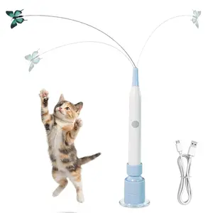 Rechargeable Automatic Butterfly Cat Toy - Interactive Rotating Teaser with Suction Cup, Boredom Relief for Indoor Cats & Kittens
