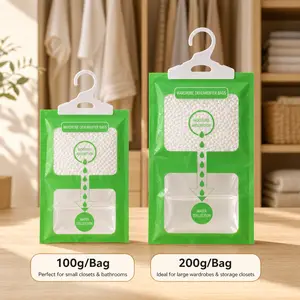 8 Pack Hanging Dehumidifier Bags 100g 200g Optional Fragrance Free Moisture Absorbers Desiccant Humidity Packs for Closet Prevent Mold Moth Damp Proofing Wooden Aromatherapy Incense Holder Thickened Disposable Kitchen Appliance Covers klone scents