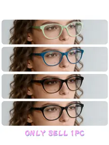 Single-Piece Cat Eye Glasses Frame, Retro Sweet Cool Design, Ultra-Light Zero-Pressure Nose Fit, Multicolor Versatile Style