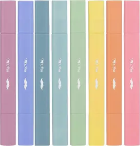 Mr. Pen- Aesthetic Dual Tip Bible Highlighters, No Bleed Through Assorted Color, 8pcs, Cute Highlighter Dual Tip for Journaling Supplies and School Accessories