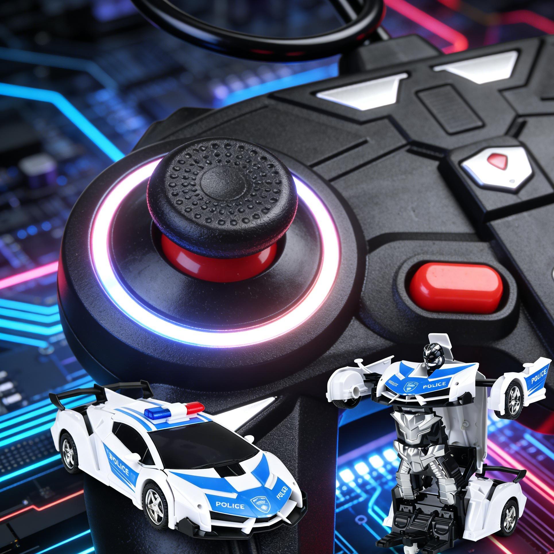 Transforming Remote Control Police Car Robot - 2 Modes RC Toy with Smooth Deformation，Action-Packed Toy for Endless Adventure