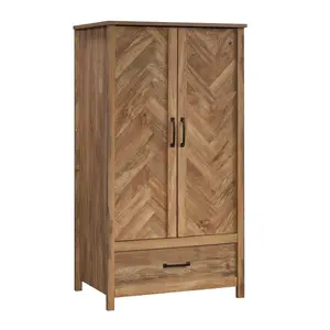 Cannery Bridge Armoire with Sindoori Mango Finish - Indoor Wardrobe for Closet Organization, Bedroom Organization, Hidden Storage Solutions