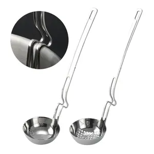 304 Stainless Steel Skimmer Slotted Spoons - 2-Pieces Kitchen Ladles for Cooking, Soup Serving Spoon & Kitchen Accessory Kitchen Utensils - Handles