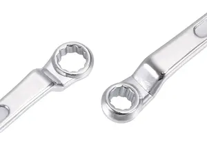 uxcell 8mm x 10mm and 12mm x 14mm Metric 12 Point Offset Double Box End Wrench Set Chrome Plated, Cr-V