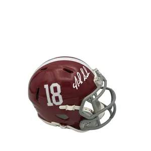 Nick Saban Autographed Alabama Riddell Mini Crimson Speed Helmet  - Beckett QR Code