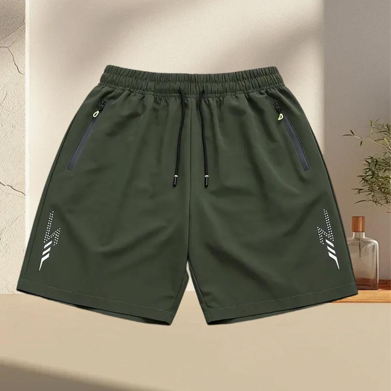 Lightweight   -  Waist with Adjustable Drawstring, Side Pockets,  Fabric for Basketball, Running, Beach & Outdoor Sports -  , Workout Gear, Regular Fit, Comfortable Fit, Gym Enthusiasts Quick-Dry Elastic Athletic Shorts Set men's summer Casual Breathable