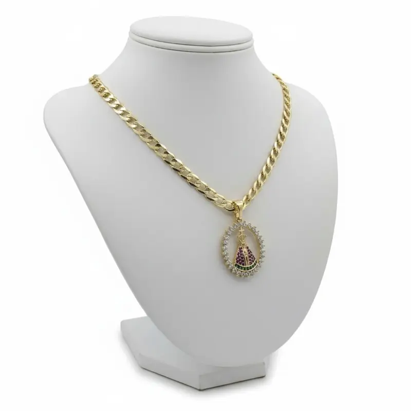 Cadena 250 Con pendiente de virgen unisex gold plated