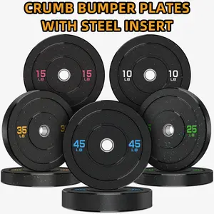 Crumb Bumper Plates with Steel Insert - Olympic Weight Plates for Crossfit & Lifting Crumb Bumper Plates with Steel Insert - Olympic Weight Plates for Crossfit & Lifting
