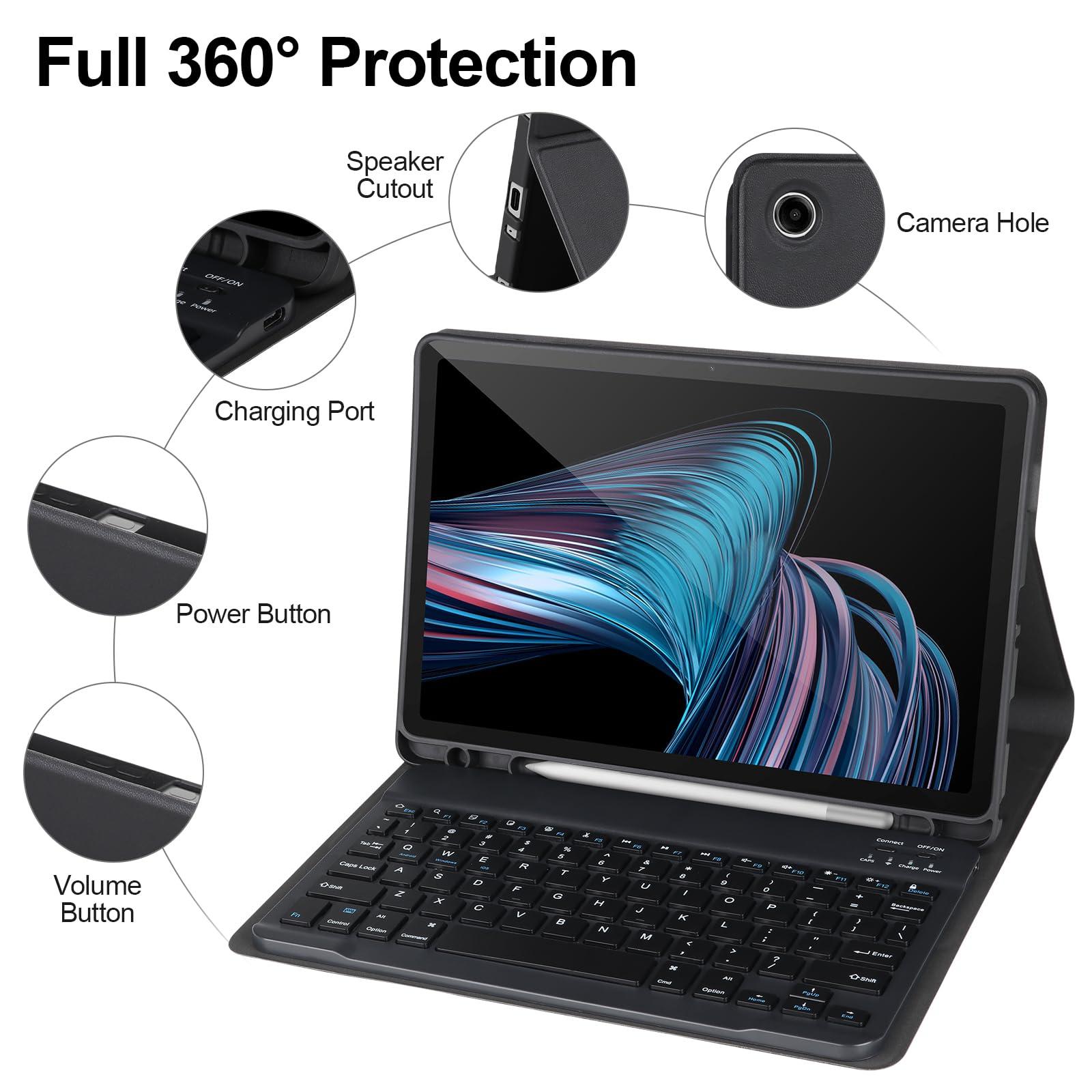 Keyboard Cover Case With Mouse for Samsung Galaxy Tab A9 Plus 11 inch Tablet, Magnetic Detachable Bluetooth Keyboard With Mouse for Samsung Tab A9+ 2023(SM-X210/X216/X218), Built-in Pencil Holder, Tablet