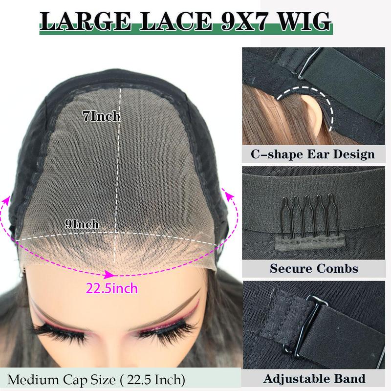 U&A Hair 9x7 Glueless Synthetic Wear and Go Bone Straight Wigs Double Drawn Bob Wig High Density, Vivid Self Growing Clean Hairline with Tiny Knots U&A Hair 9x7 Glueless Synthetic Wear and Go Bone Straight Wigs Double Drawn Bob Wig High Density, Vivid Self Growing Clean Hairline with Tiny Knots