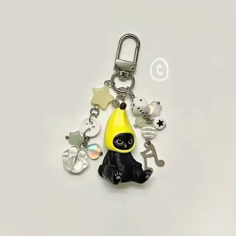 Handmade Beaded Mofu Series Fruit Keychain, Cute Keychains, Cute Fruits Design, Perfect Gift for Kids & Adults, Durable Material, Unique Accessory, Keychain Series Figures, Keychain for Bags, Keychain Included