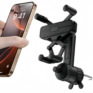 Clip on Phone Stand for Car Air Vent , Gravity Clamping Cell Phone Mount Holder Hands Free Cradle Air Vent Universal Fits for iPhone Samsung Galaxy Smartphone Accessories