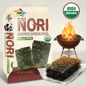 Kimnori Organic Korean BBQ Seaweed Snacks (24-Pack) - Roasted Laver, Gluten-Free, Non-GMO, Vegan, Low Calorie, Healthy Kids Snack, Made in USA