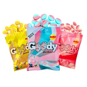 Bubs Swedish Sweet & Sour Candy Snack 3 Pack Bundle 90g Bags Classic Flavors Blue Raspberry Strawberry Vanilla Banana Caramel Sour Skulls Cool Raspberry Skulls & Cola Skulls Vegan Gluten Free Bonbon Sugar