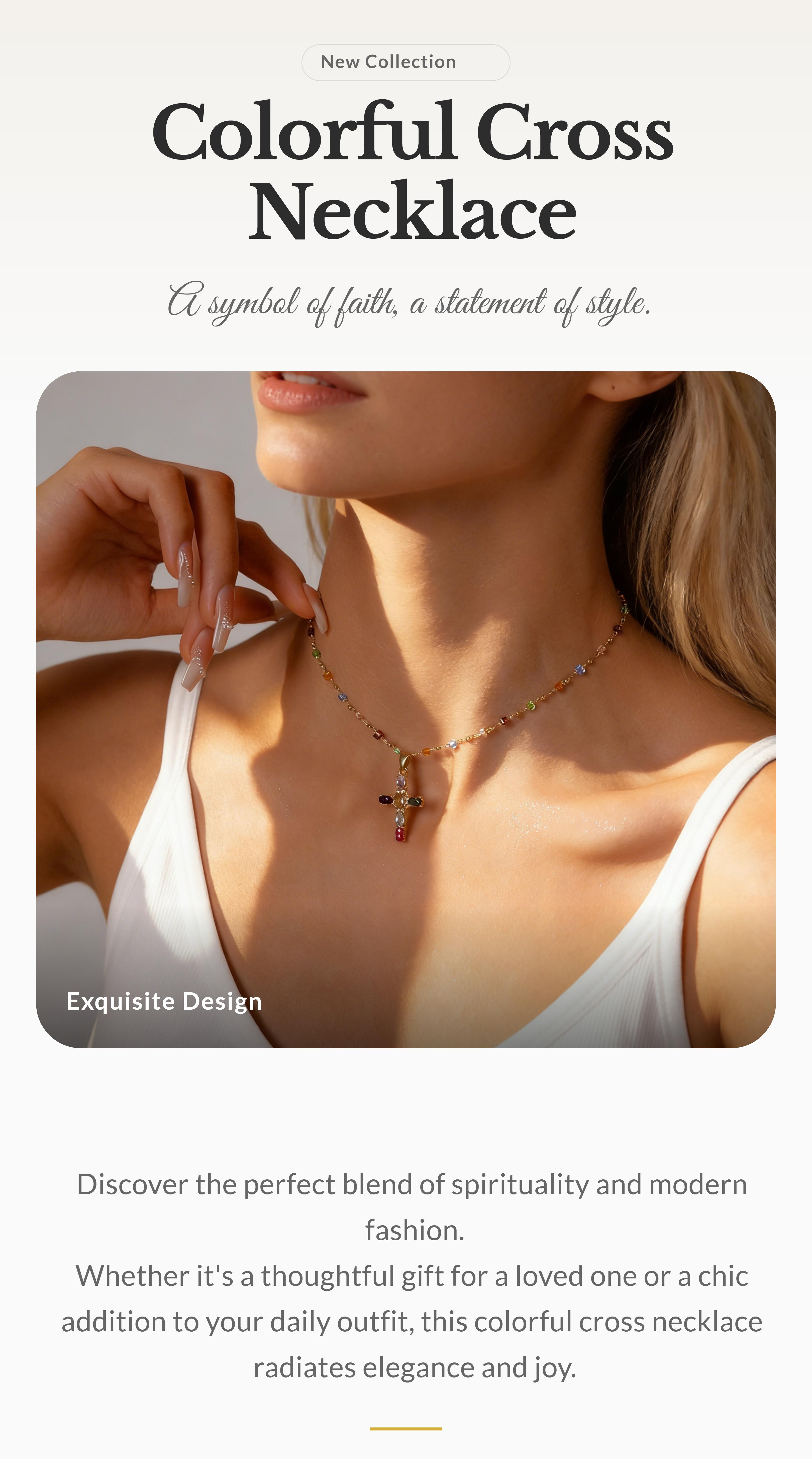 Rainbow Cross Pendant Necklace Sparkling Necklace with Exquisite Gift Box Elegant Design Versatile Wear for Special Occasions Accessories for Women Valentines&birthday easter Boujee Gifts for gf and Mother's Day